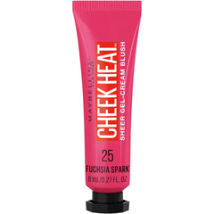 Maybelline New York Cheek Heat Gel-Cream Blush, lightweight, Breathable Feel, Sheer Flush Of Color, Natural-Looking, Dewy Finish, Oil-Free, Face Makeup, Fuchsia Spark, 0.27 Fl Oz