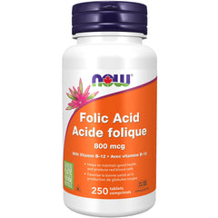 Now Foods Folic Acid 800mcg + B-12 25mcg 250tab