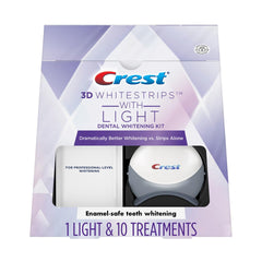 Crest 3D Whitestrips with Light, Whitestrips 3D White, Teeth Whitening Strip Kit, 20 Strips (10 Count Pack), Crest Teeth Whitening Strips, Teeth Whitening Kit