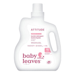 ATTITUDE Baby Laundry Detergent Liquid, EWG Verified, Safe for Baby Clothes, Infant and Newborn, Vegan and Naturally Derived Washing Soap, HE Compatible, Unscented, 80 Loads, 67.6 Fl Oz