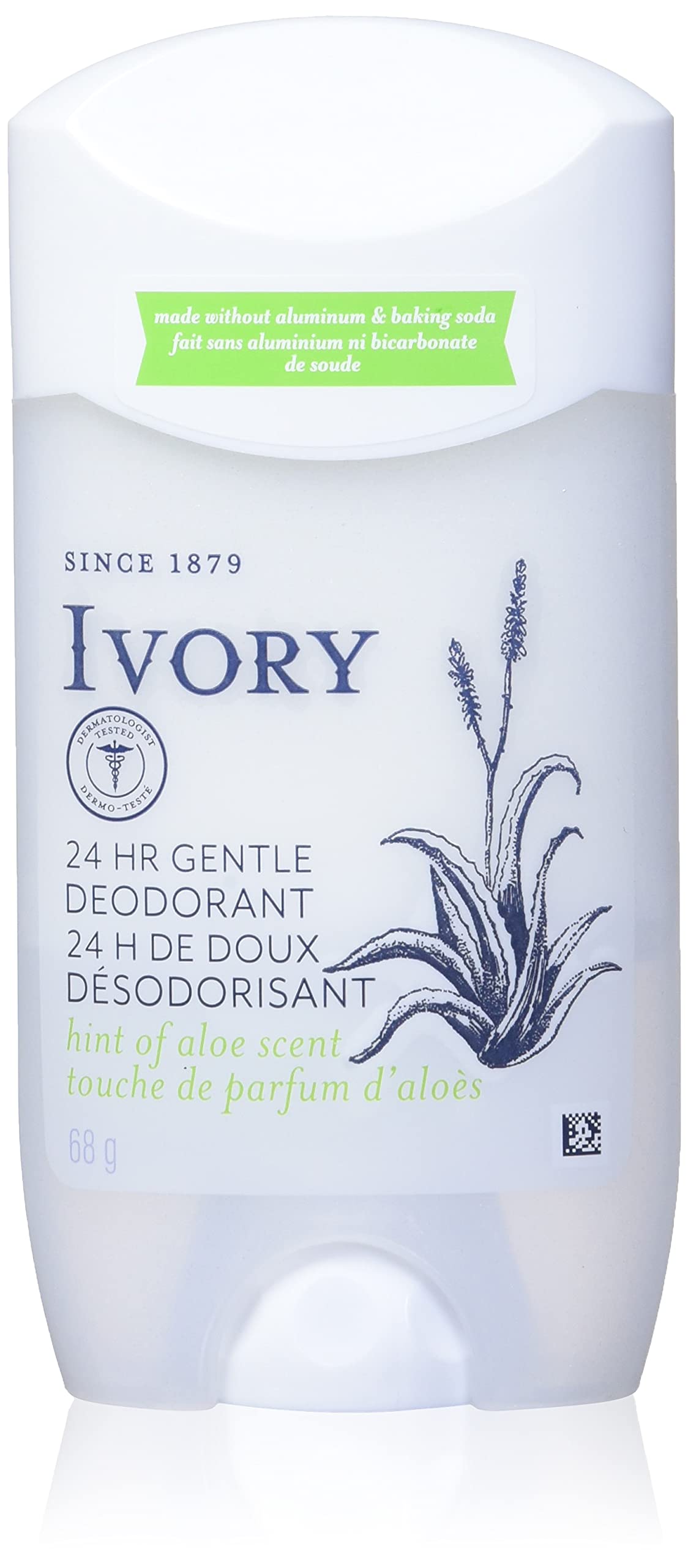 Ivory Gentle Deodorant, Hint of Aloe, 68g