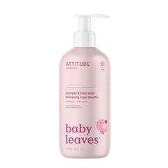 ATTITUDE Baby 2-in-1 Shampoo and Body Wash, EWG Verified, Dermatologically Tested, Vegan, Unscented, 473 mL