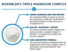 BioEmblem Triple Magnesium Complex | 300mg of Magnesium Glycinate, Malate, & Citrate for Muscles, Nerves, & Energy | High Absorption | Vegan, Non-GMO | 90 Capsules