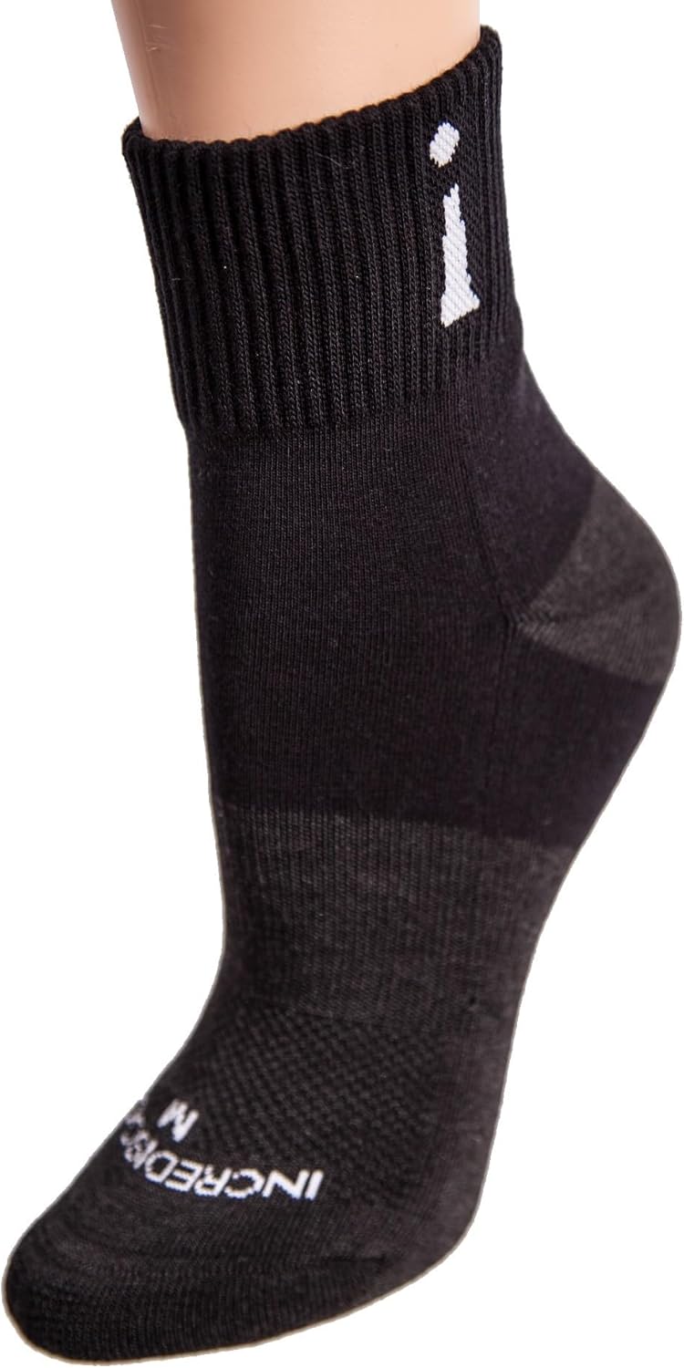 Incrediwear Active Socks - Quarter Black