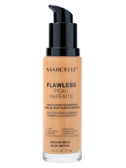 Marcelle Flawless Skin-Fusion Foundation, Medium Beige, Medium Coverage, Natural Finish, Waterproof, Hypoallergenic, Fragrance-Free, Cruelty-Free, Paraben-Free, Non-Comedogenic, Oil-Free, 27 mL