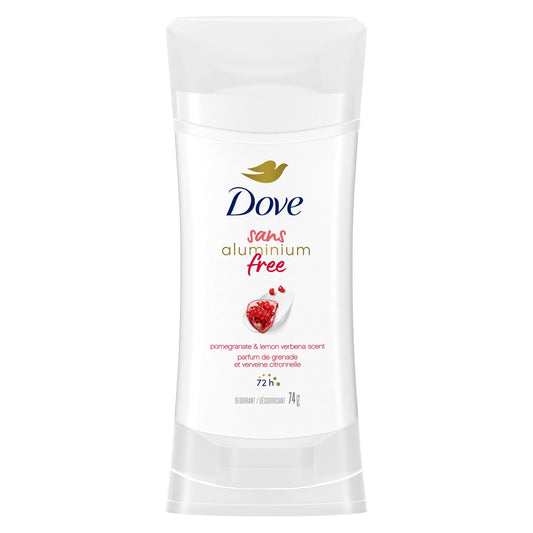 Dove Aluminum Free Déodorant for Women Pomegranate & Lemon Verbena Scent for Soft, Comfortable Underarms, 74g