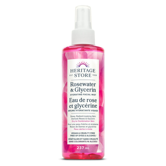 HERITAGE STORE Rosewater & Glycerin Facial Mist, 237 ML