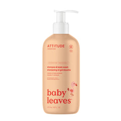 ATTITUDE Baby 2-in-1 Shampoo and Body Wash, EWG Verified, Dermatologically Tested, Vegan, Orange and Pomegranate, 473 mL