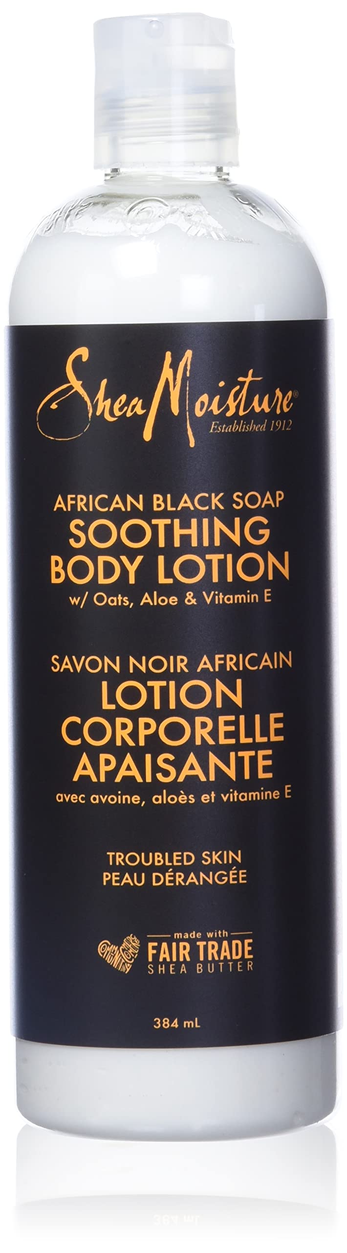 Shea Moisture Soothing Body Lotion for dry skin African Black Soap paraben free 384 ml