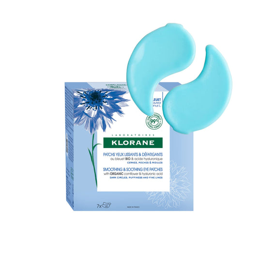 Klorane - Smoothing & Soothing Eye Patches With Organic Cornflower And Hyaluronic Acid - For Puffy Eyes - 7x2 patches