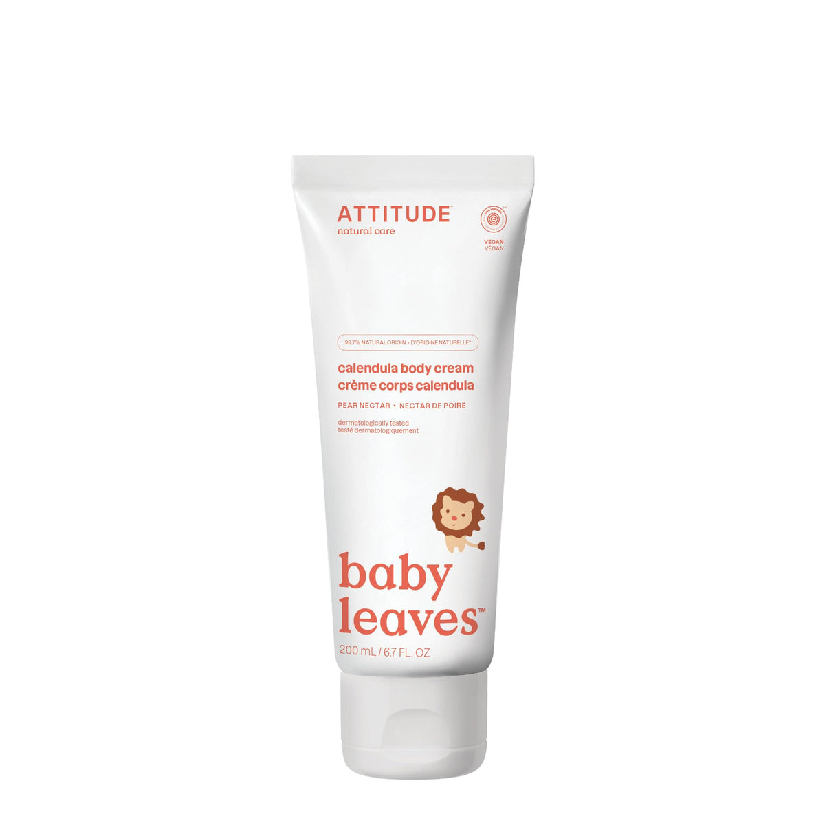 ATTITUDE Body Cream for Baby, EWG Verified, Made with Naturally Derived Ingredients, Vegan, Pear Nectar, 200 mL