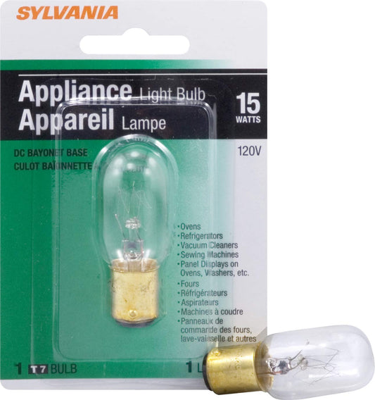 Sylvania Commercial 18200 15-Watt Clear Tubular Double Contact Bayonet Base Incandescent T7 Bulb