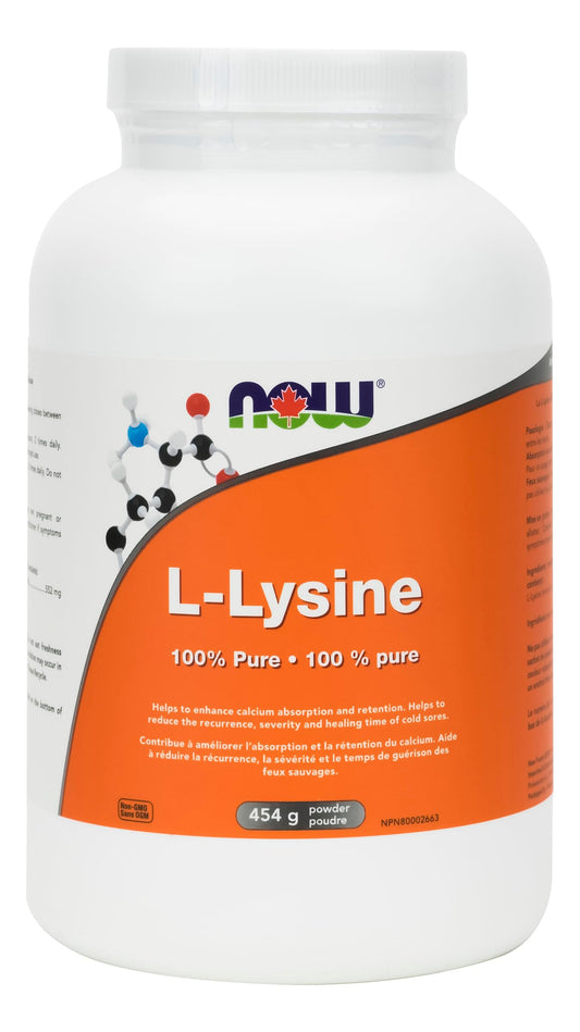 NOW Supplements, L-Lysine (L-Lysine Hydrochloride) Powder, Supports Collagen Synthesis, Amino Acid, 454g