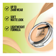 Maybelline New York Super Stay 24 Hour Hybrid Powder Foundation, Waterproof, Vegan, Mattifying, 310, 6 g