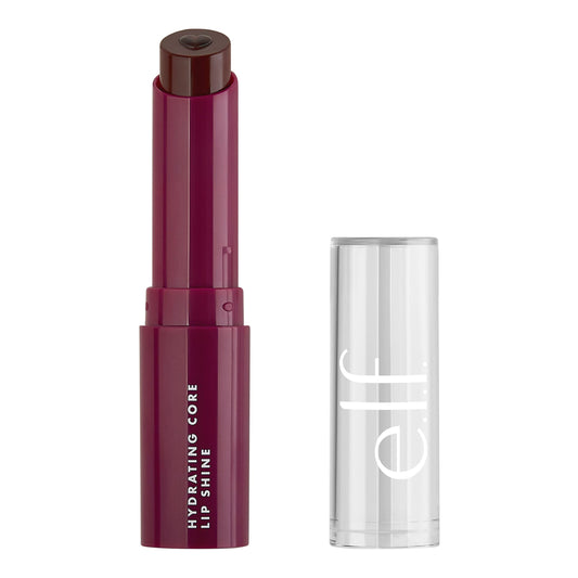 e.l.f. Hydrating Core Lip Shine, Conditioning & Nourishing Lip Balm, Sheer Colour Tinted Lip Moisturizer, Ecstatic, 0.09 Oz