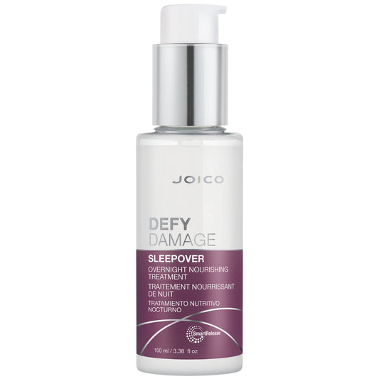 Joico Defy Damage Overnight Nourishing Sleepover Treatment, Hair Repair for Dry Damaged Hair, Mask for Curly or Colored Hair, 100mL