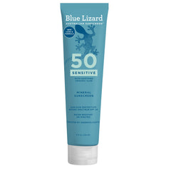 BLUE LIZARD Sensitive Mineral Sunscreen with Zinc Oxide 50+ Water Resistant UVAUVB Protection with Smart Cap Technology Fragrance Free, Sensitve, SPF 50 - - Tube, Unscented, 5 Fl Oz