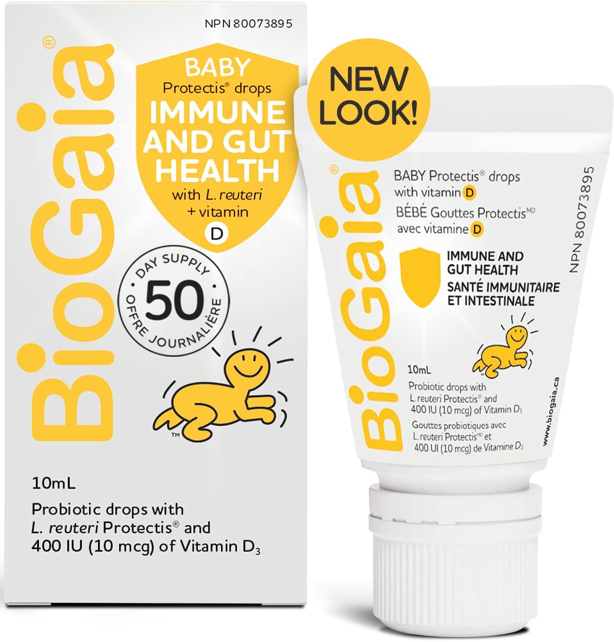 BioGaia Probiotic Drops with 400IU of Vit.D | 10mL BioGaia Immune & Gut Health | 50 Day Supply | Promotes The Development of Healthy Immune & Digestive Systems in Infants, Babies & Toddlers