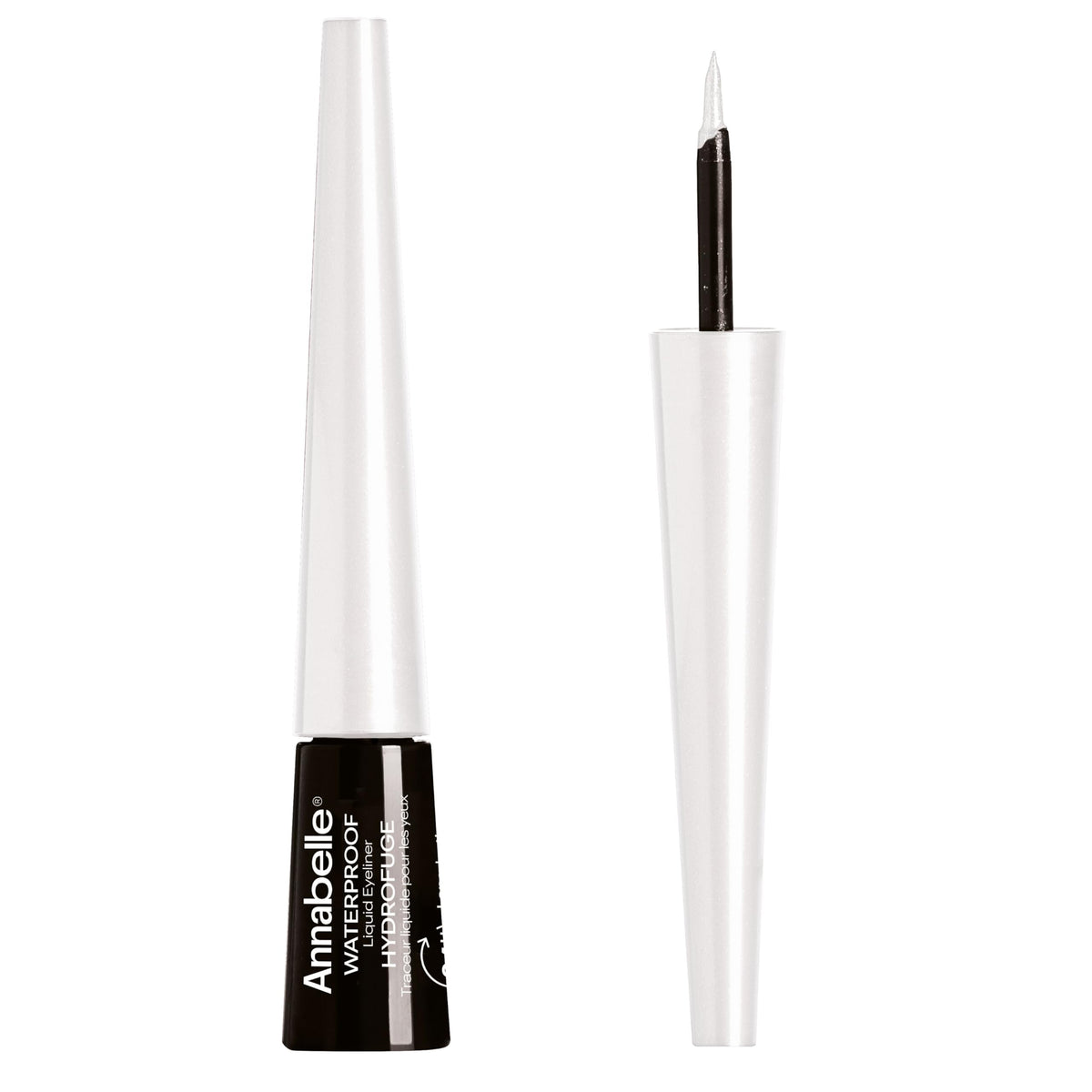 Annabelle Waterproof Liquid Eyeliner, White, Precise Application, Ultra-Pigmented & Glossy Shades, 24H Long-Lasting, Waterproof, Oil-Free, Gluten-Free, Vegan, Cruelty-Free, 3 Ml