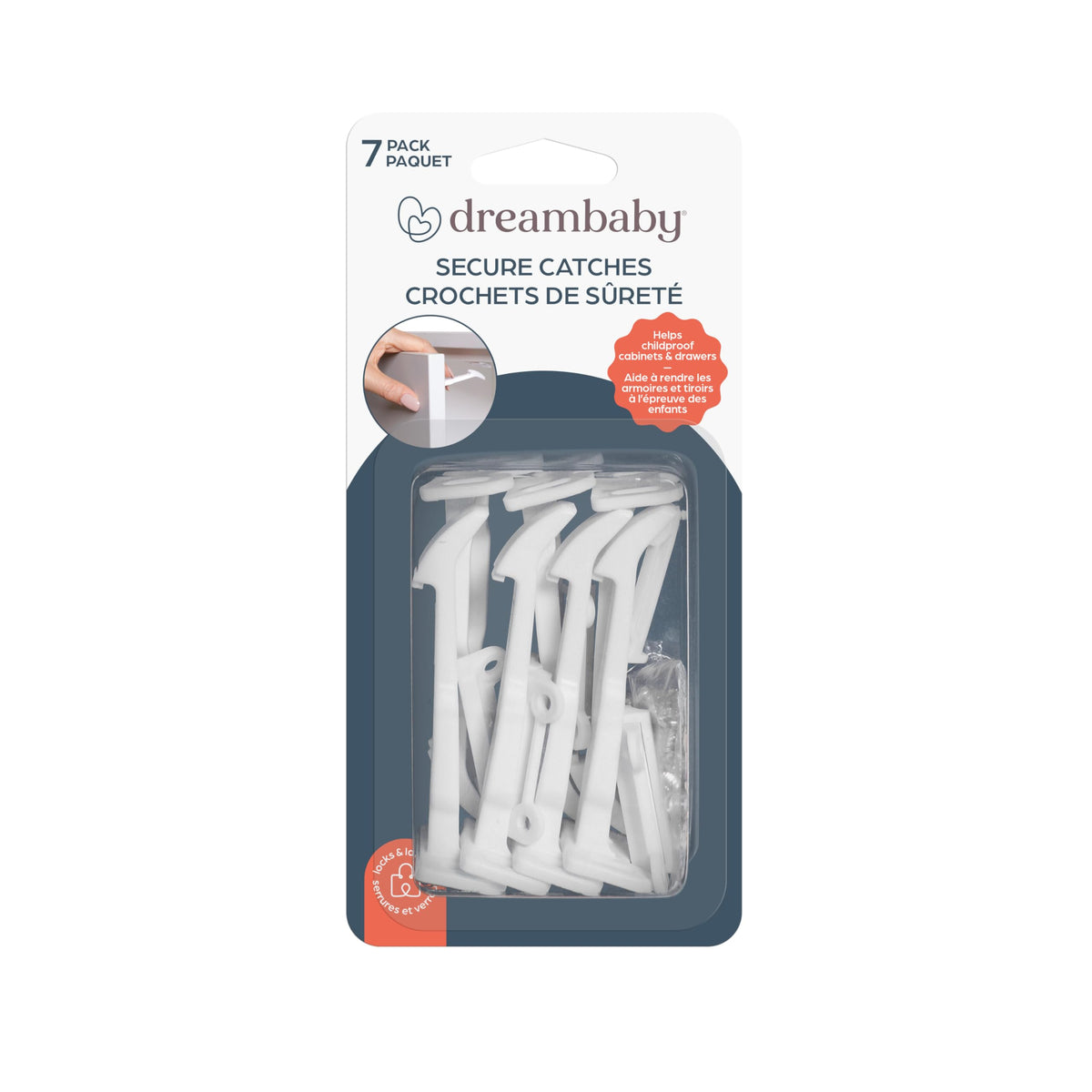 Dreambaby Secure Catches Safety Locks (Pack of 7)