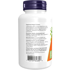 NOW Supplements Ginger Root 550mg Capsules, 100 Count