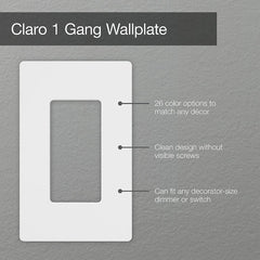 Lutron Claro 1 Gang Decorator/Rocker Wallplate | CW-1-SS | Stainless Steel