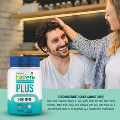 BioFen Plus for Men - with Biotin and Saw Palmetto, Biotin for Hair Growth, Hair Growth Supplement for Hair Loss, Hair Vitamins, Hair Care for Hair Regrowth for Men, 60 Caps