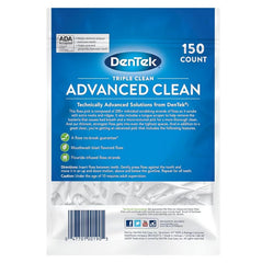 DenTek Triple Clean Advanced Clean Floss Picks, No Break & No Shred Floss, 150 Count, (Packaging May Vary)