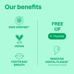 ATTITUDE Kids Fluoride-Free Toothpaste, Plant- and Mineral-Based Ingredients, Vegan, Cruelty-Free and Sugar-Free, Coconut and MInt 120 grams