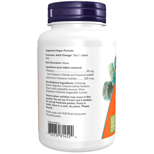 Now Foods Potassium+Iodine 225mcg 180tab