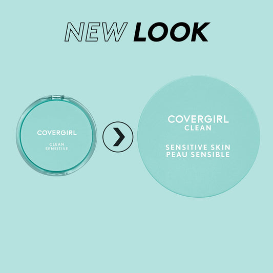 COVERGIRL - Clean Sensitive Pressed Powder, noncomedogenic sensitive formula, free of fragrance, gentle, fresh finish that lasts, 100% Cruelty-Free