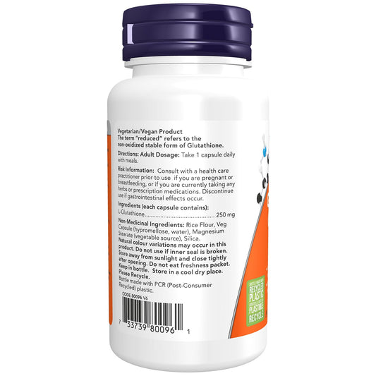 NOW - Glutathione 250mg 60 Vegetarian Capsules