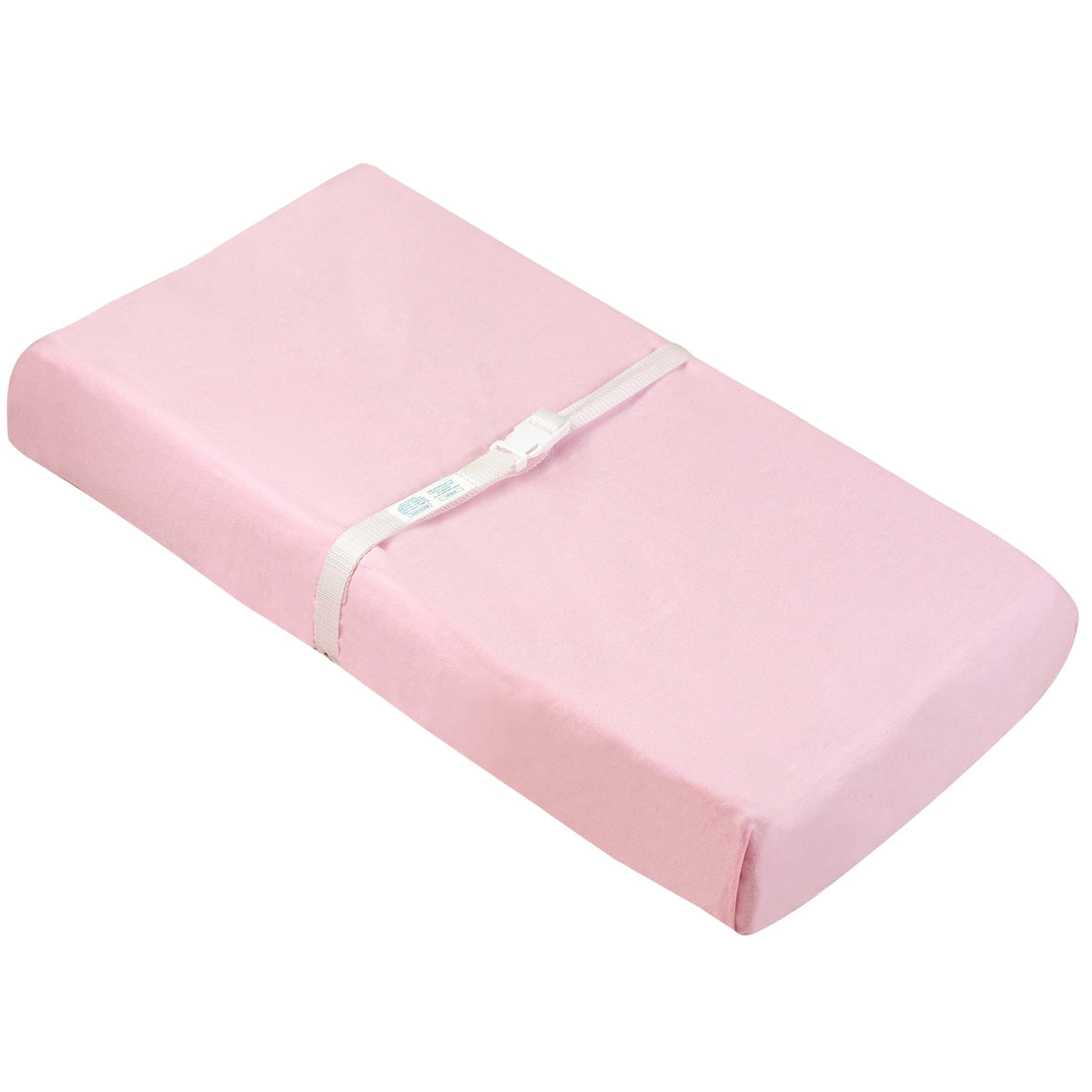 Kushies Baby 100% Breathable Cotton Flannel Contoured Changing Pad Cover with Slits for Safety Straps, 17" x 33" Pink Solid