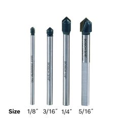 BOSCH GT2000 4-Piece Carbide Tipped Glass, Ceramic and Tile Drill Bit Set, Silver