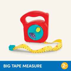 Battat – Toy Measuring Tape – Working Reel & Easy-Hold Handle – Tool Discovery Carousel – Metric & Imperial Units – 2 Years + – Big Tape Measure