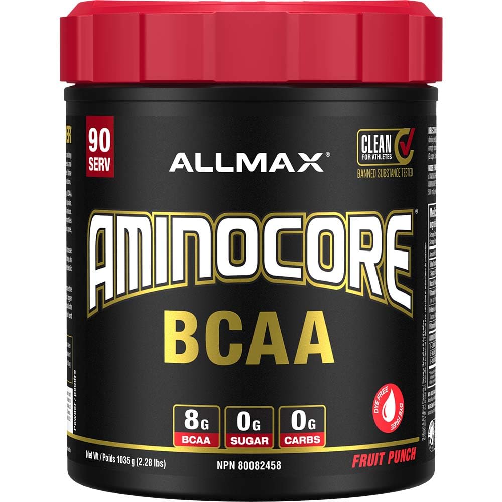 ALLMAX Nutrition - Aminocore BCAA - 8g BCAAs - 100% Pure Branch Chained Amino Acids - Gluten Free - Fruit Punch - 1035 Gram