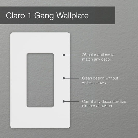 Lutron Claro 1 Gang Decorator/Rocker Wallplate, Gloss | CW-1-LA | Light Almond