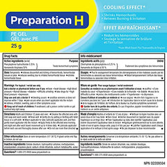 Preparation H Cooling Hemorrhoid Relief PE Gel with Phenylephrine and Witch Hazel, 25g Tube