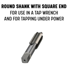 Drill America DWT Series Qualtech High-Speed Steel Hand Threading Tap, Uncoated (Bright) Finish, Round with Square End Shank, Bottoming Chamfer, M20 x 1.5 Size (Pack of 1)