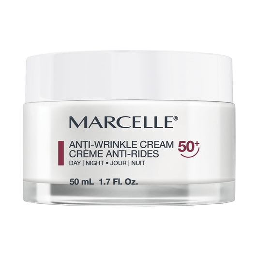 Marcelle Anti-Wrinkle Cream 50+, Day & Night, Anti-Aging Cream with Nourishing Ceramides, Reduces Fine Lines & Wrinkles, Improves Firmness, Fragrance-Free, Hypoallergenic, Cruelty-Free, 50 mL