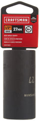 Craftsman Deep Impact Socket, Metric, 1/2-Inch Drive, 27mm (CMMT16087)