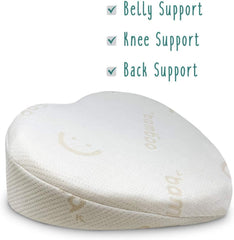 Baby Works Love My Belly Wedge - Heart-Shaped Pregnancy Wedge Pillow, Removable and Machine Washable Cover - Cream