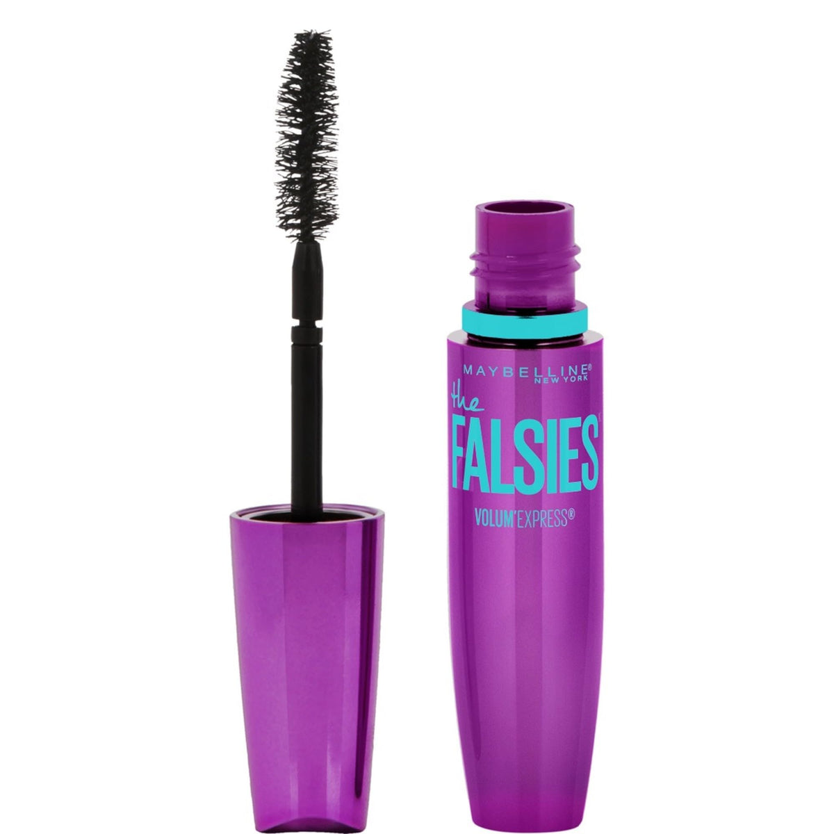 Maybelline Volum' Express the Falsies Volumizing, Washable Mascara, Blackest Black, 1 Count (Packaging May Vary)