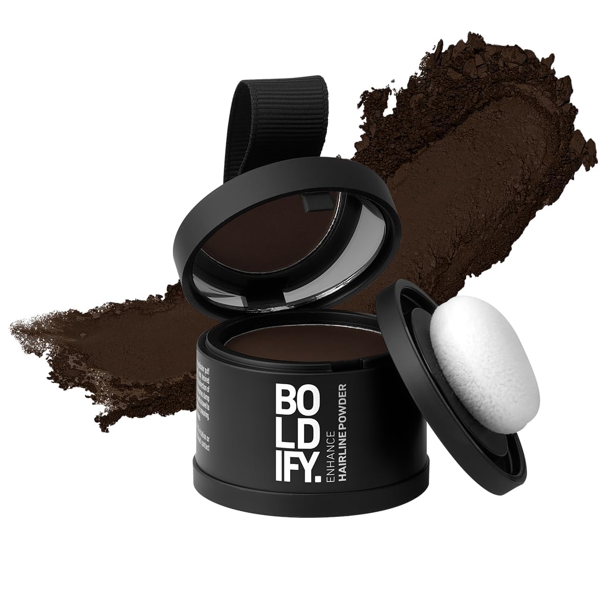 BOLDIFY Hairline Powder Instantly Conceals Hair Loss, Root Touch Up Hair Powder, Hair Toppers for Women & Men, Hair Fibers for Thinning Hair, Root Cover Up, Stain-Proof 48 Hour Formula (Dark Brown)