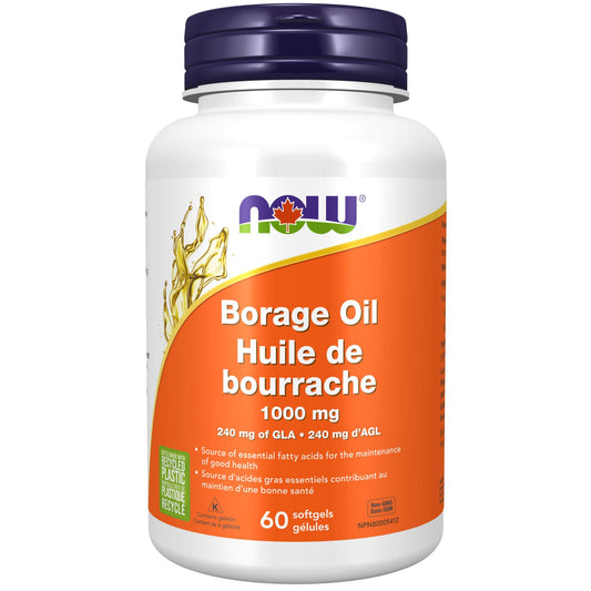 Now Borage Oil 1000mg Softgels, 60 Count