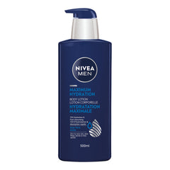 NIVEA MEN Maximum Hydration Body Lotion for Dry to Very Dry Skin, 72-Hr Moisture, Fast-Absorbing Body Moisturizer for Men with Aloe Vera, 500 ml