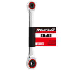 Powerbuilt 641759 Ratcheting Double Box-End E-Star Wrench - E6/E8