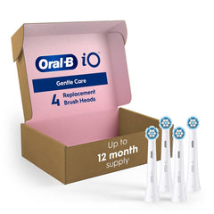 Oral-B iO Genuine Replacement Brush Heads, Gentle Care, Refills For Oral-B iO Electric Toothbrushes, White, 4 Count