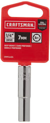 CRAFTSMAN Deep Socket, Metric, 1/4-Inch Drive, 7mm, 6-Point (CMMT44404)