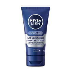 NIVEA MEN Protect & Care Face Moisturizer for Dry Skin, Men's Face Lotion with Aloe Vera, Non-Greasy, Fast-Absorbing Men's Moisturizer for Face, 24H Hydration, Dermatologically-Tested Skin Care, 75mL